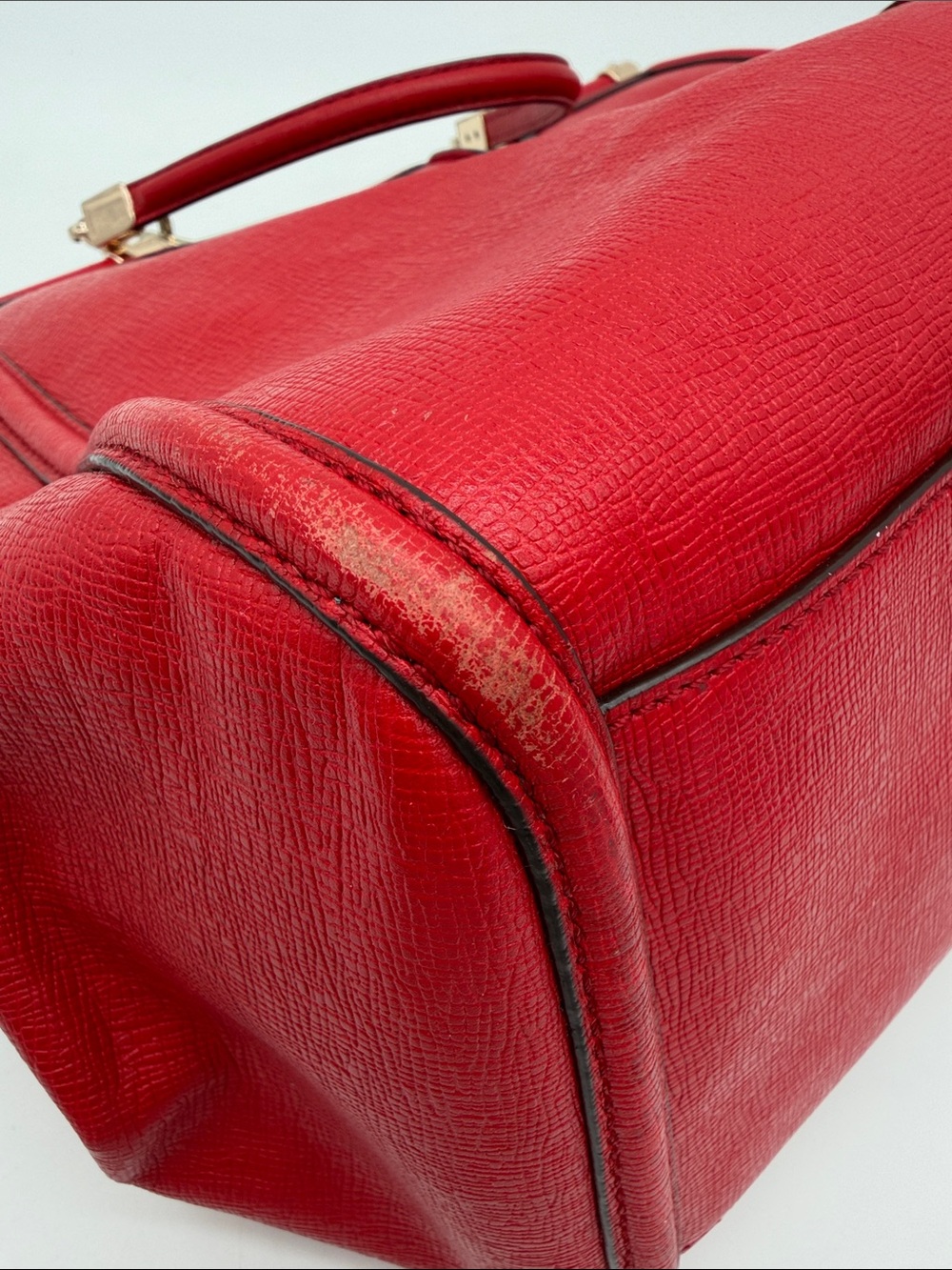 Coach Madison Pinnacle Carrie Satchel/Shoulder Bag Cherry Red #25245 - Picture 14 of 16